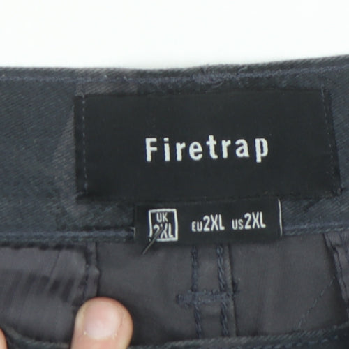 Firetrap Men's Black Camouflage Cargo Shorts 2XL Cotton