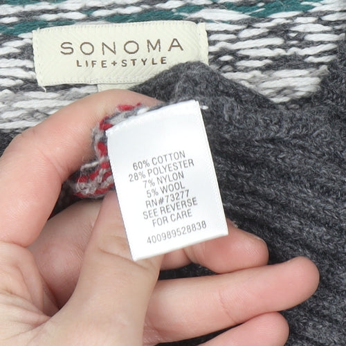 Sonoma Men’s Grey Fair Isle Knit Pullover Jumper M