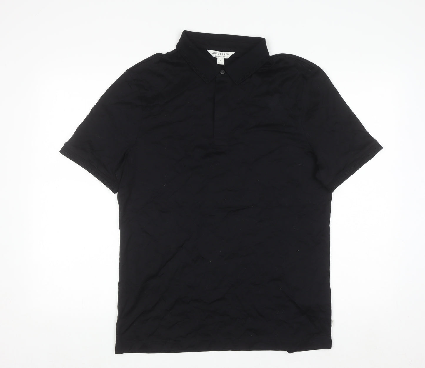 Marks and Spencer Autograph Men's Black Supima Cotton Polo Shirt M