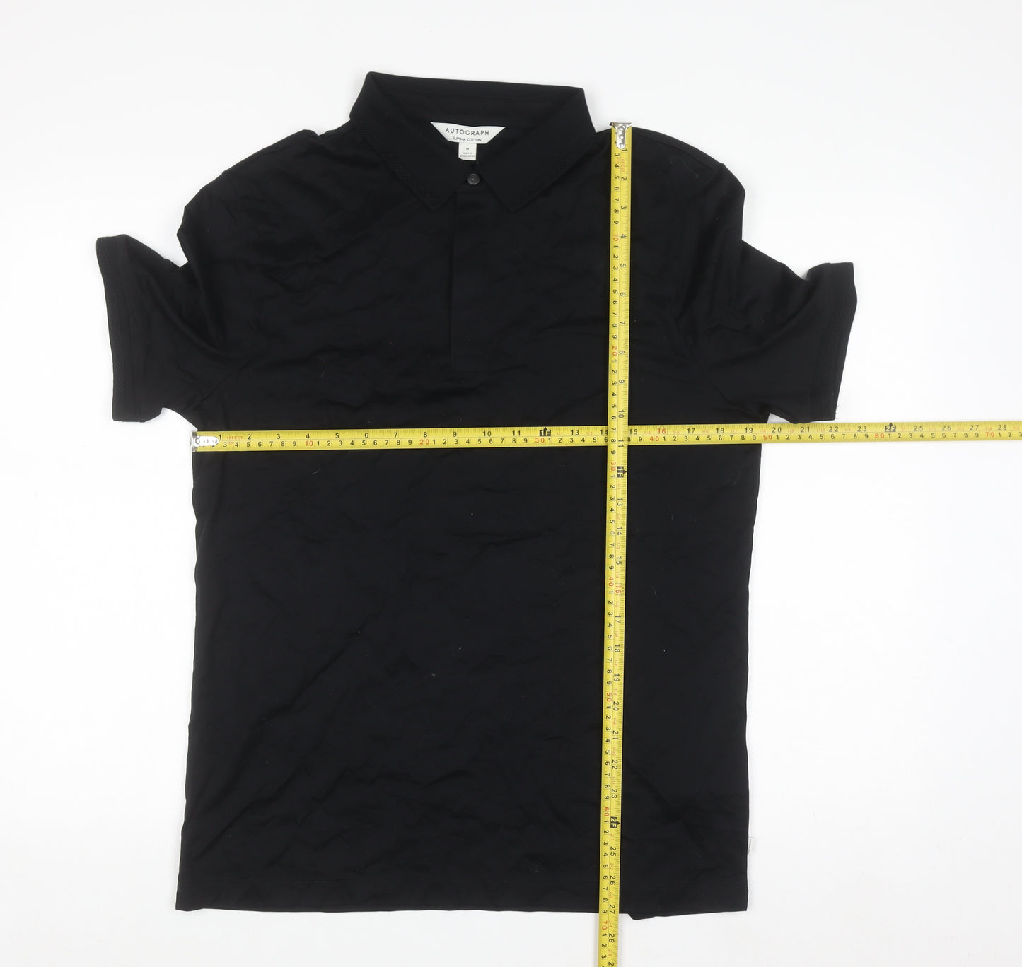Marks and Spencer Autograph Men's Black Supima Cotton Polo Shirt M