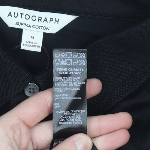 Marks and Spencer Autograph Men's Black Supima Cotton Polo Shirt M
