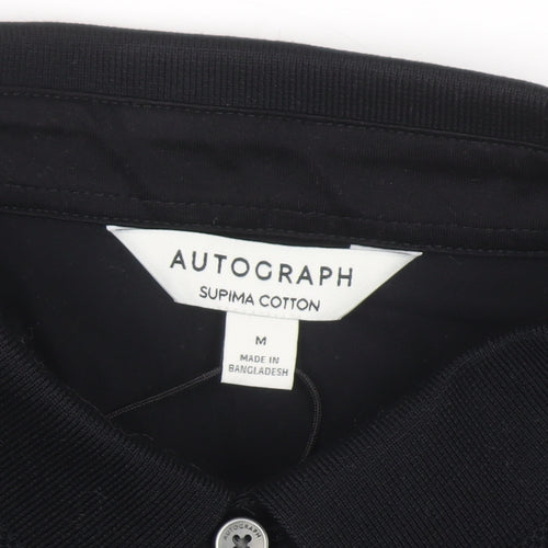 Marks and Spencer Autograph Men's Black Supima Cotton Polo Shirt M