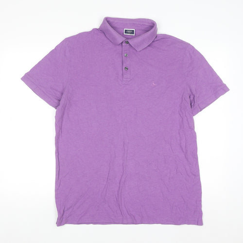 Charles Tyrwhitt Men's Purple Cotton Stretch Polo Shirt Size L