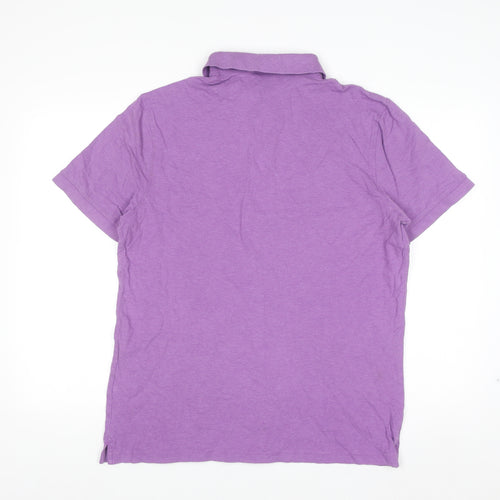 Charles Tyrwhitt Men's Purple Cotton Stretch Polo Shirt Size L