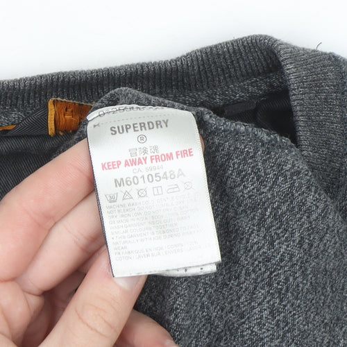Superdry Men's Grey Henley Long Sleeve Casual Shirt M