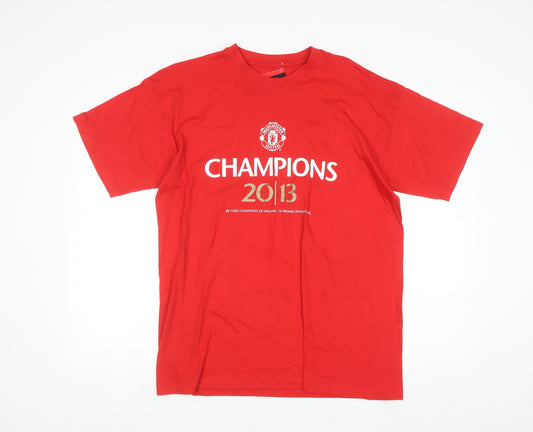 Manchester United Men’s Red Champions 2013 Cotton T-Shirt Size L