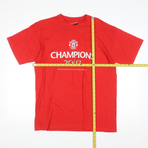 Manchester United Men’s Red Champions 2013 Cotton T-Shirt Size L
