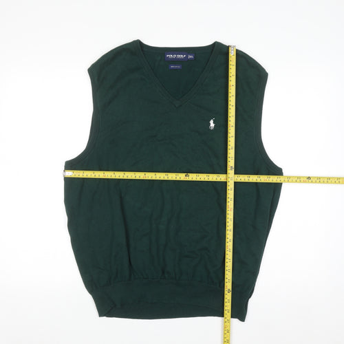Ralph Lauren Polo Golf Mens Green Cotton Sleeveless V-Neck Vest XL