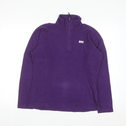 Helly Hansen Women's Purple Fleece Pullover Sweatshirt L 1/2 Zip