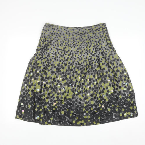 Marks and Spencer Per Una Women's Grey Polka Dot A-Line Skirt Size 12