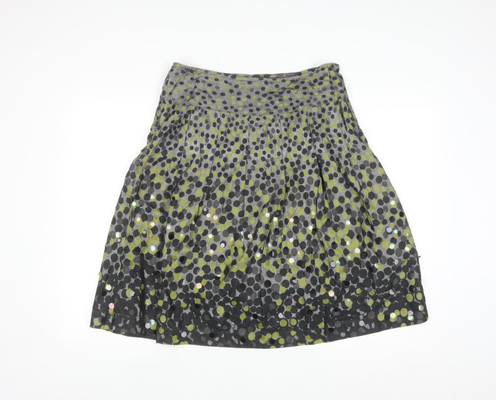 Marks and Spencer Per Una Women's Grey Polka Dot A-Line Skirt Size 12