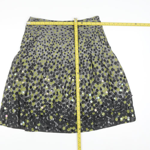 Marks and Spencer Per Una Women's Grey Polka Dot A-Line Skirt Size 12