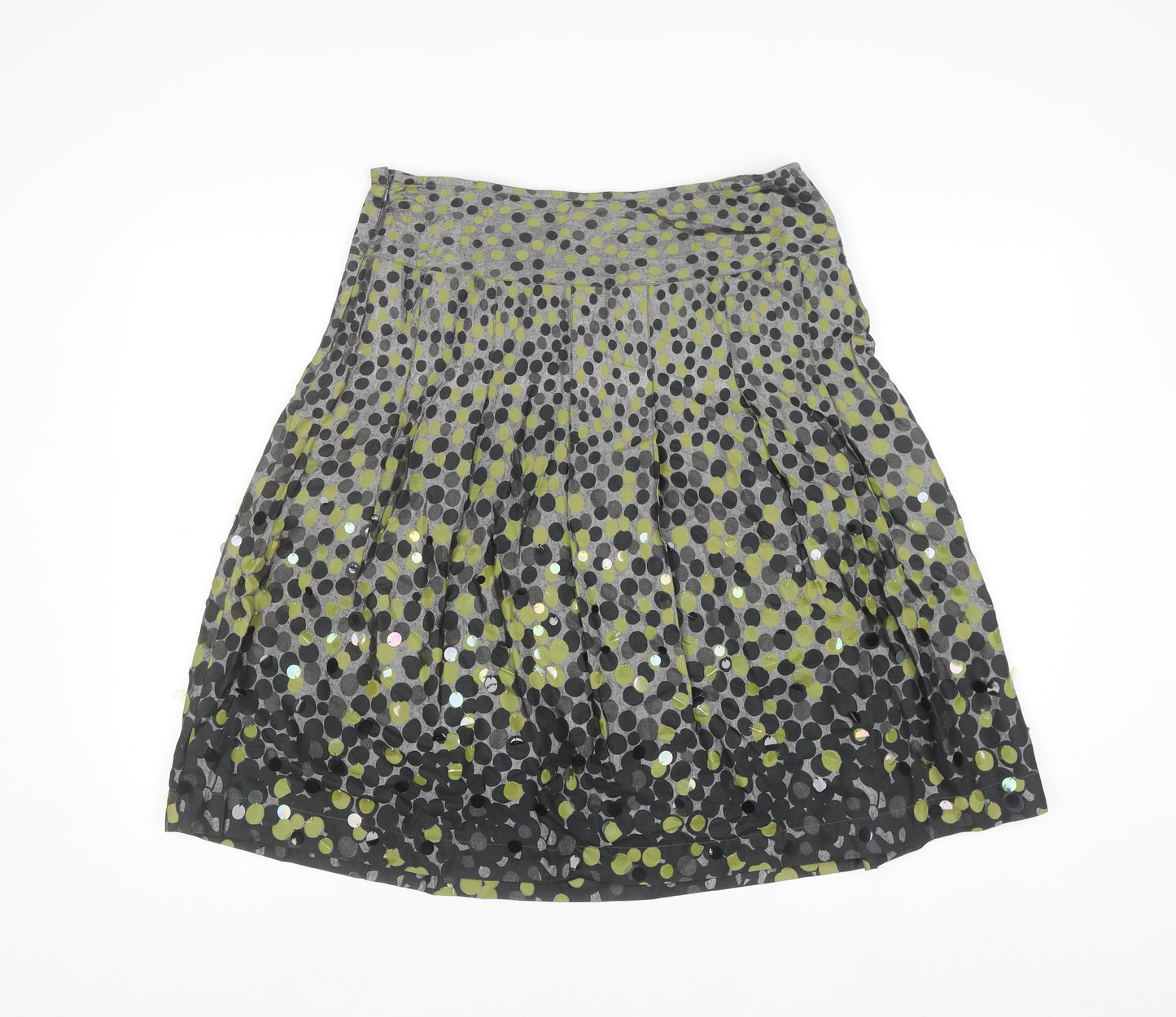 Marks and Spencer Per Una Women's Grey Polka Dot A-Line Skirt Size 12