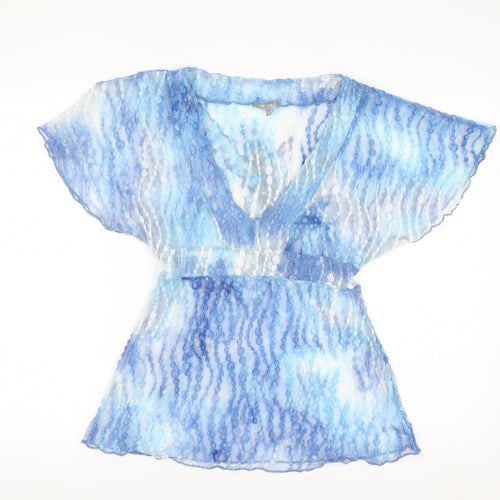 Marks and Spencer Per Una Women’s Blue Sheer Wrap Blouse Size 10