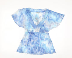 Marks and Spencer Per Una Women’s Blue Sheer Wrap Blouse Size 10