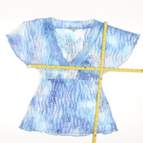 Marks and Spencer Per Una Women’s Blue Sheer Wrap Blouse Size 10