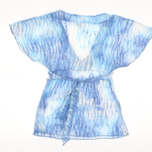 Marks and Spencer Per Una Women’s Blue Sheer Wrap Blouse Size 10