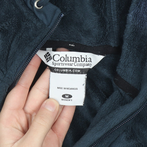 Columbia Womens Navy Full Zip Hooded Fleece Jacket Size M