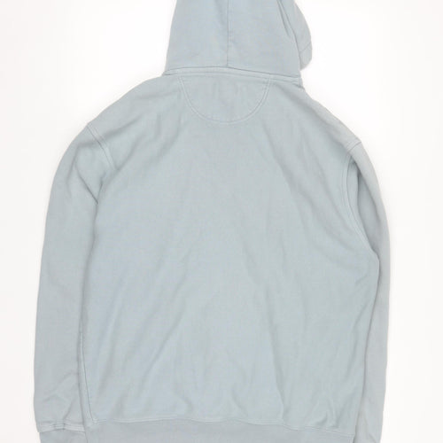 Stussy Men's Blue Pullover Hoodie Medium Cotton Fleece Sweatshirt