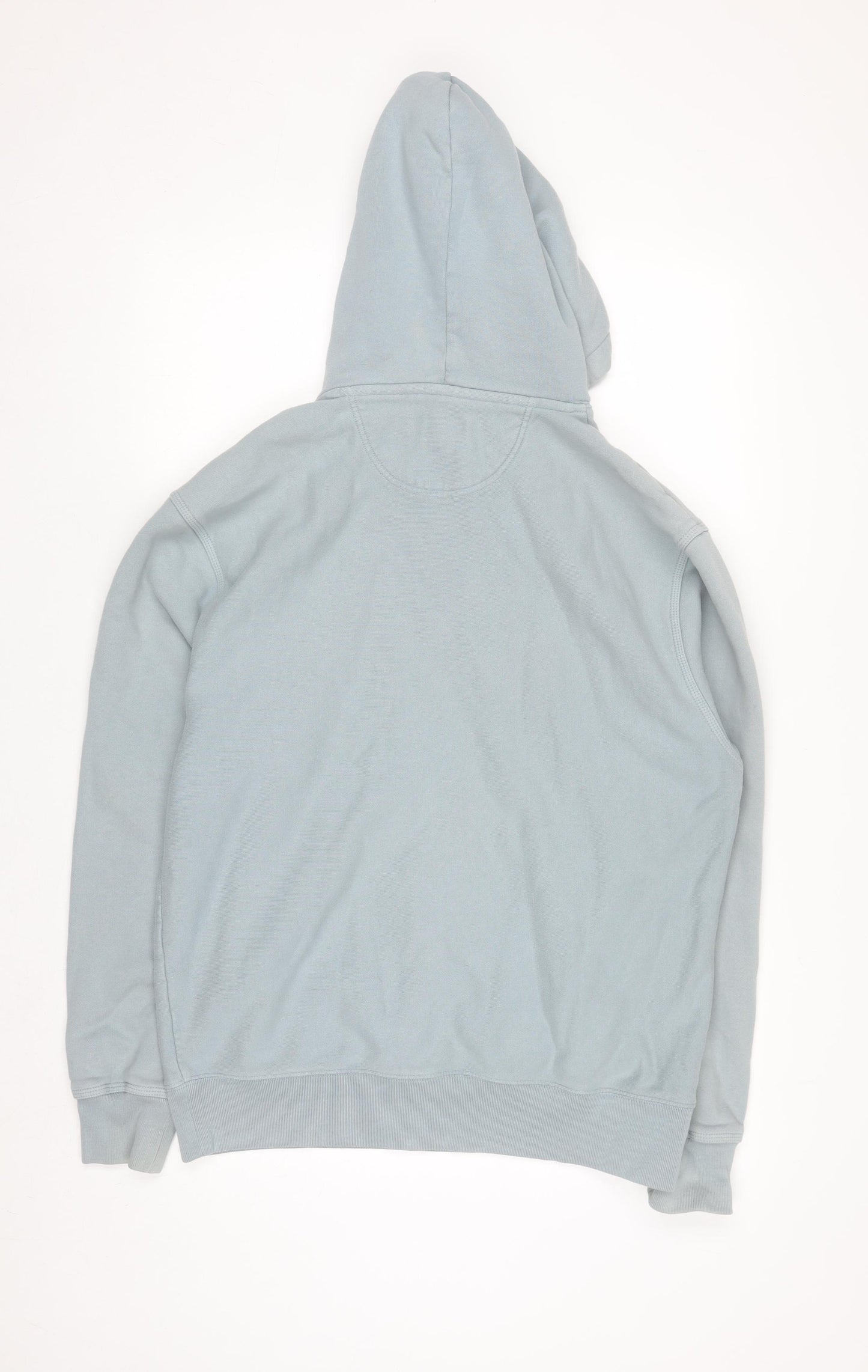 Stussy Men's Blue Pullover Hoodie Medium Cotton Fleece Sweatshirt