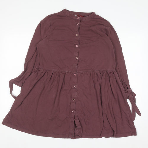 Next Women Brown Size 14 Shirt Dress Long Sleeve Cotton Casual