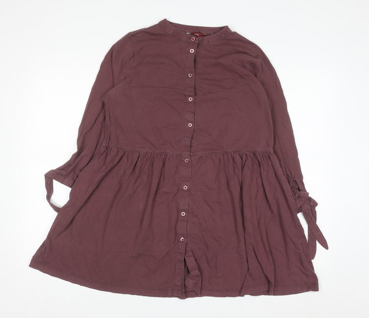 Next Women Brown Size 14 Shirt Dress Long Sleeve Cotton Casual