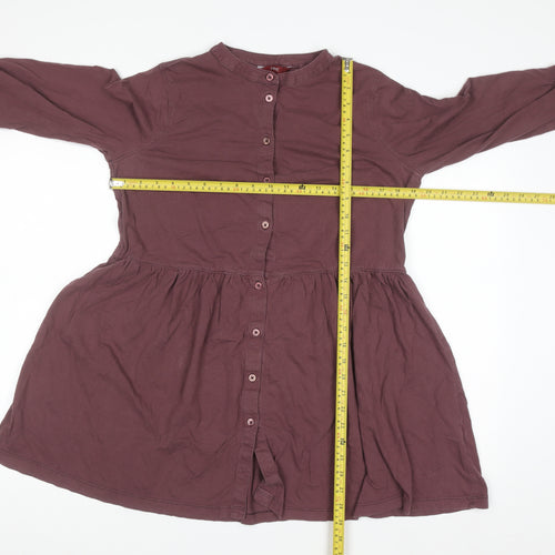 Next Women Brown Size 14 Shirt Dress Long Sleeve Cotton Casual