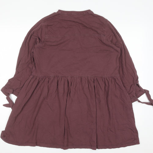 Next Women Brown Size 14 Shirt Dress Long Sleeve Cotton Casual