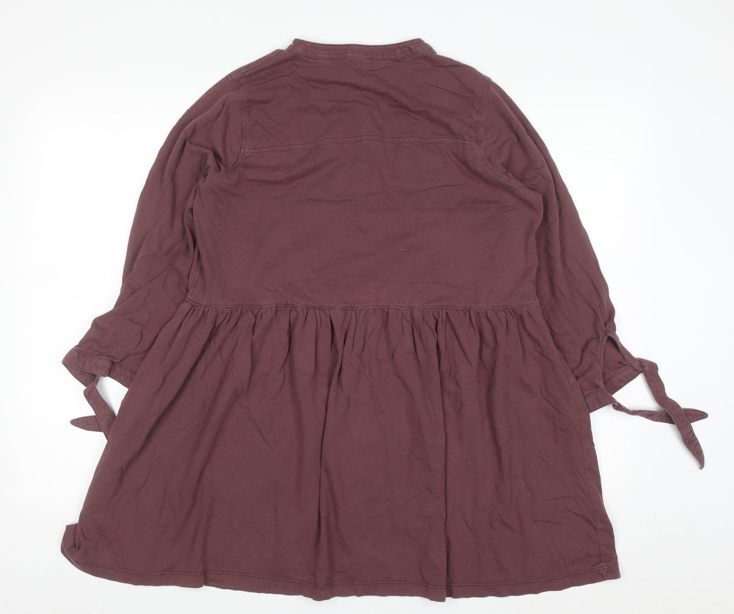 Next Women Brown Size 14 Shirt Dress Long Sleeve Cotton Casual