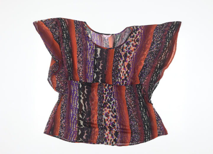 Marks and Spencer Per Una Women's Multicoloured Chiffon Tunic Blouse Size 14