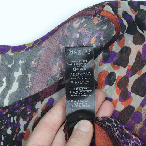 Marks and Spencer Per Una Women's Multicoloured Chiffon Tunic Blouse Size 14