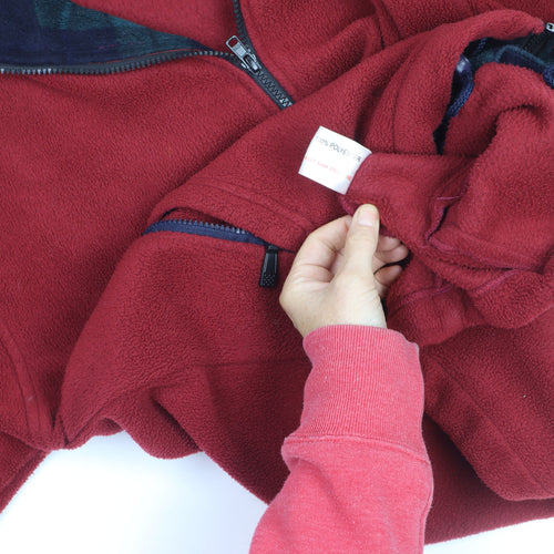 Country Trader Men's Red Fleece Full Zip Jacket Size S