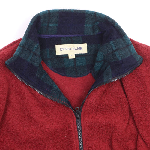 Country Trader Men's Red Fleece Full Zip Jacket Size S