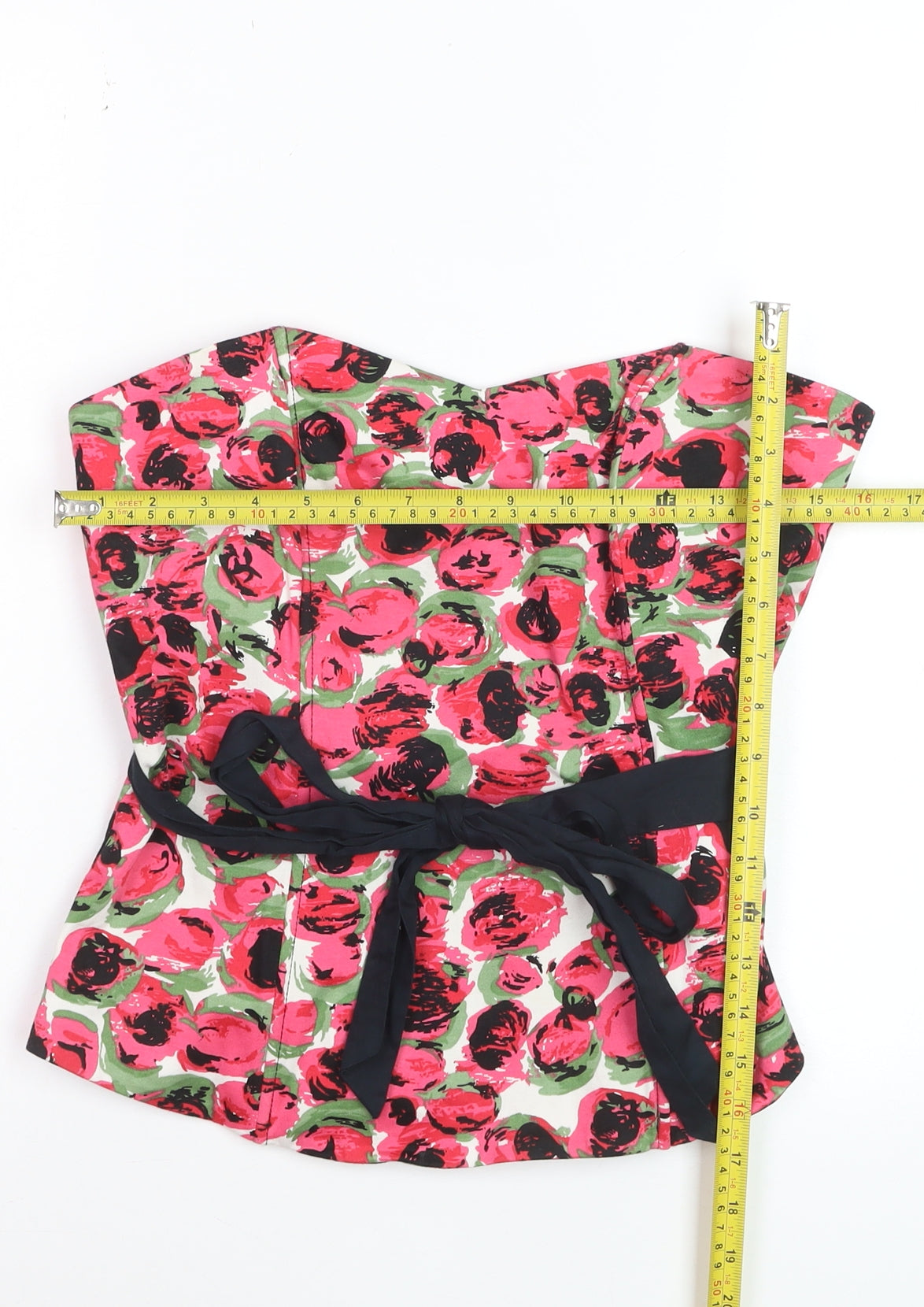 Warehouse Womens Multicoloured Floral Strapless Wrap Blouse UK 14