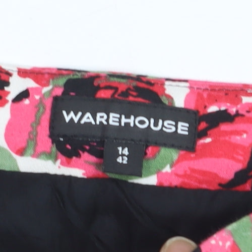 Warehouse Womens Multicoloured Floral Strapless Wrap Blouse UK 14