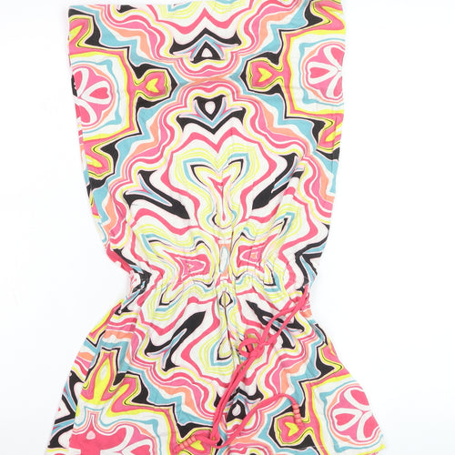 ELLE Women’s Multicoloured Strapless Tunic Cotton Blouse Size 14