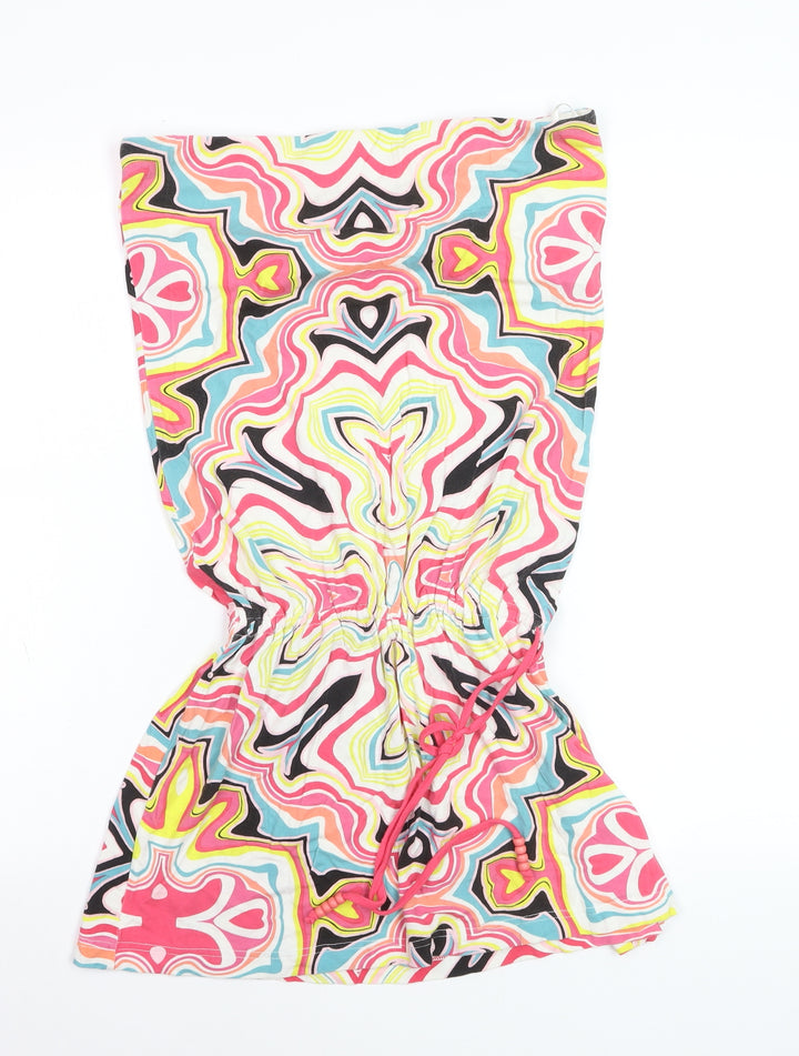ELLE Women’s Multicoloured Strapless Tunic Cotton Blouse Size 14