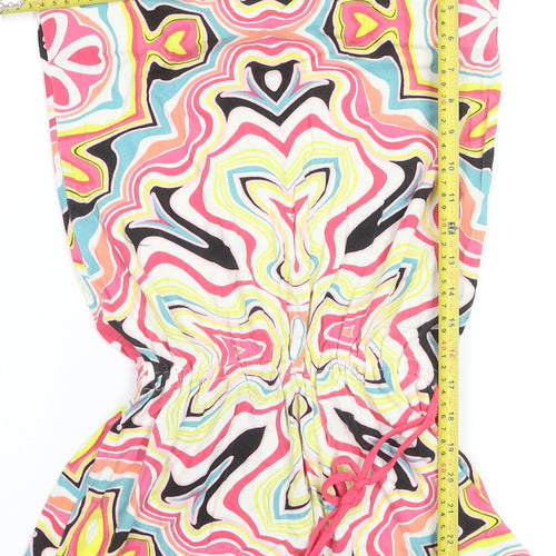 ELLE Women’s Multicoloured Strapless Tunic Cotton Blouse Size 14
