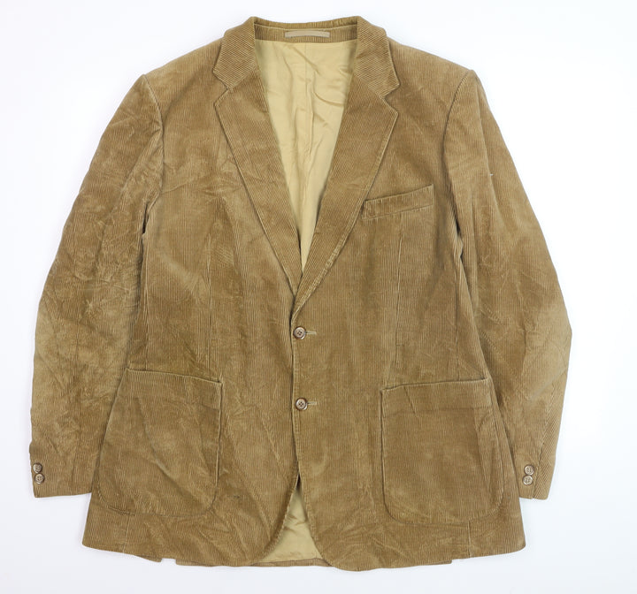 Marks and Spencer Mens Beige Corduroy Blazer Medium 41in Lined Vintage