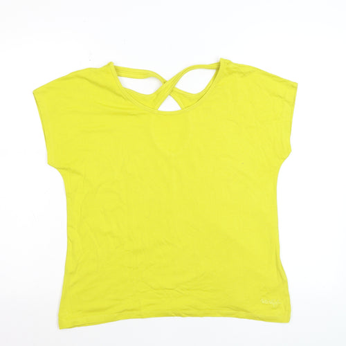 Weird Fish Women's Yellow Bamboo Blend Short Sleeve T-Shirt Size 10