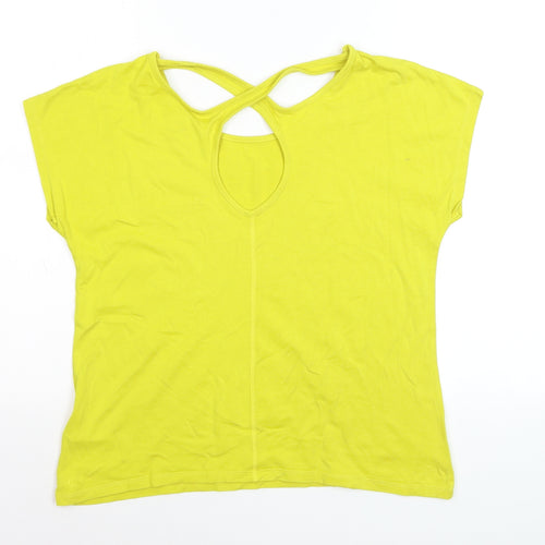 Weird Fish Women's Yellow Bamboo Blend Short Sleeve T-Shirt Size 10