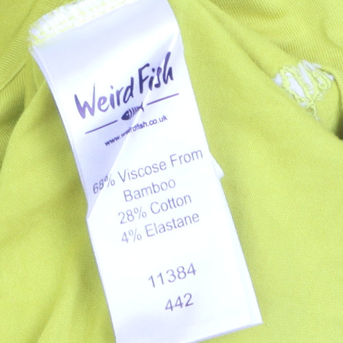 Weird Fish Women's Yellow Bamboo Blend Short Sleeve T-Shirt Size 10