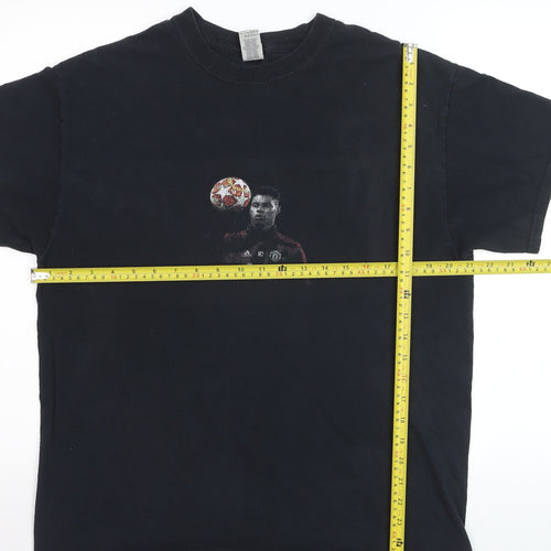 Gildan Men's Black Manchester United Graphic T-Shirt Size L