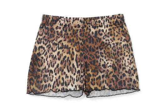 PrettyLittleThing Girls Brown Leopard Print Polyester Hot Pants UK 8