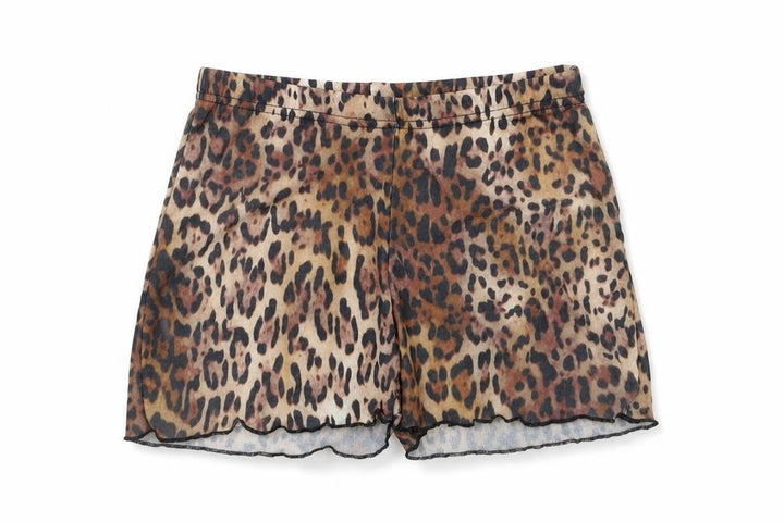 PrettyLittleThing Girls Brown Leopard Print Polyester Hot Pants UK 8