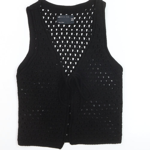 ASOS DESIGN Women’s Black Crochet Vest Size 8 Open Knit Sleeveless
