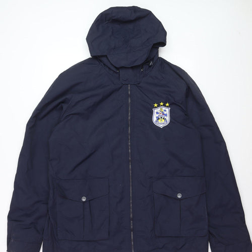 HTFC Men's Navy Hooded Waterproof Jacket XL Polyester Padded
