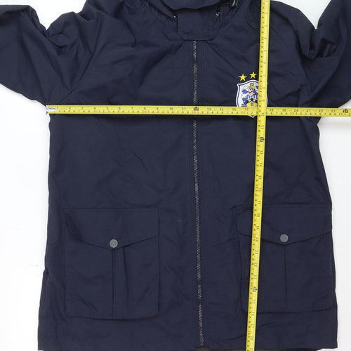 HTFC Men's Navy Hooded Waterproof Jacket XL Polyester Padded