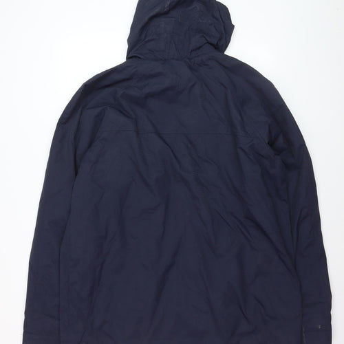 HTFC Men's Navy Hooded Waterproof Jacket XL Polyester Padded