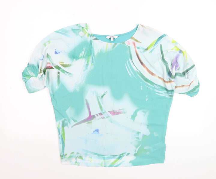 Next Women’s Blue Abstract Tunic Blouse Size 8 Short Sleeve